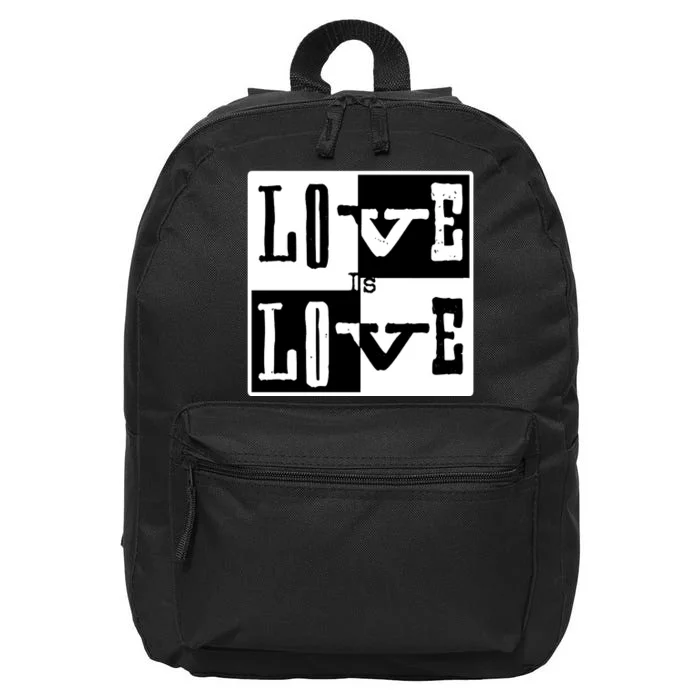 Love IS Love Typography Square 16 in Basic Backpack