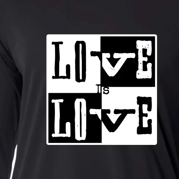 Love IS Love Typography Square Cooling Performance Long Sleeve Crew