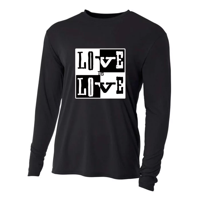 Love IS Love Typography Square Cooling Performance Long Sleeve Crew