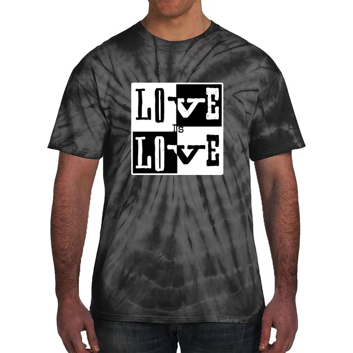 Love IS Love Typography Square Tie-Dye T-Shirt