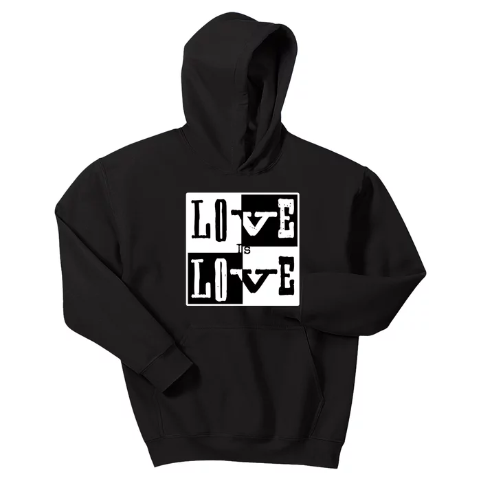 Love IS Love Typography Square Kids Hoodie