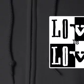 Love IS Love Typography Square Full Zip Hoodie