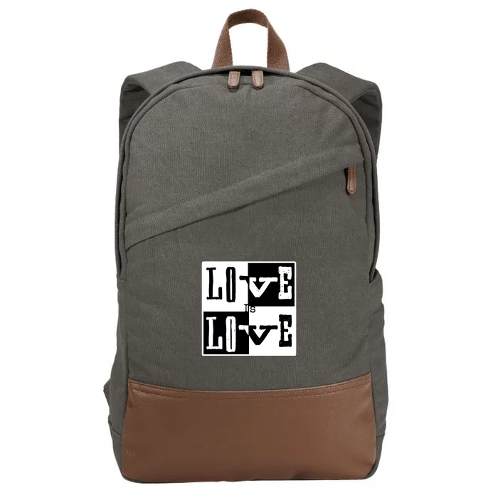 Love IS Love Typography Square Cotton Canvas Backpack