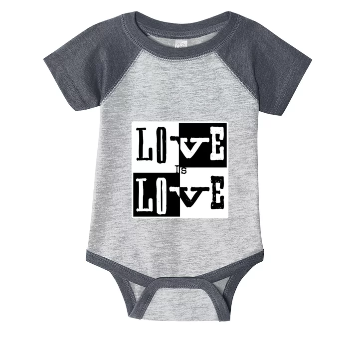 Love IS Love Typography Square Infant Baby Jersey Bodysuit