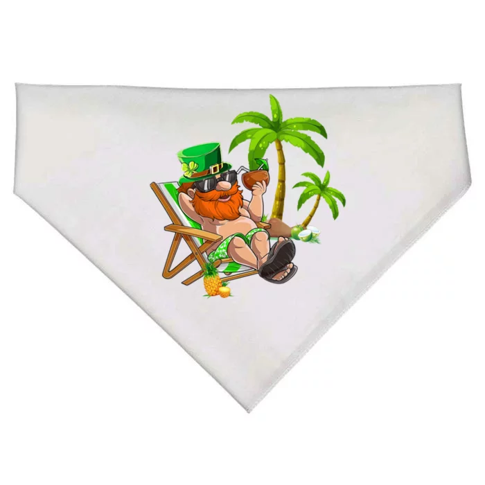 Lucky Irish Leprechaun Hawaiian Surfing St Patrick Day Retro Cute Gift USA-Made Doggie Bandana