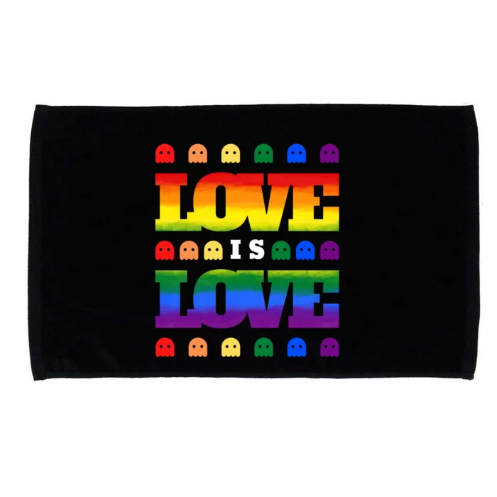 Love Is Love Cute Ghost Lgbt Equality Halloween Lgbt Pride Gift Microfiber Hand Towel