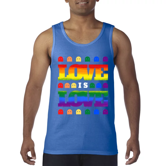 Love Is Love Cute Ghost Lgbt Equality Halloween Lgbt Pride Gift Tank Top