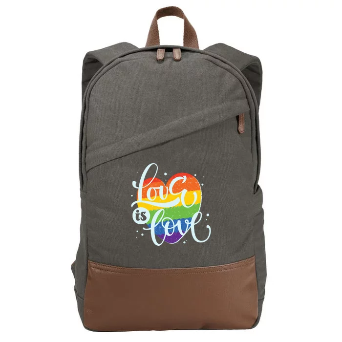 Love Is Love LGBT Pride Cotton Canvas Backpack