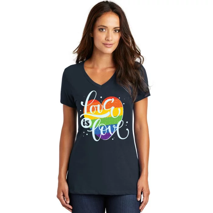 Love Is Love LGBT Pride Women's V-Neck T-Shirt