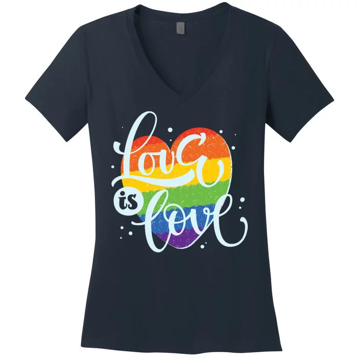 Love Is Love LGBT Pride Women's V-Neck T-Shirt