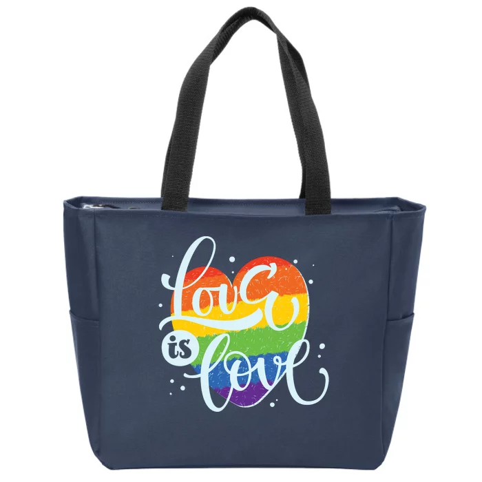 Love Is Love LGBT Pride Zip Tote Bag