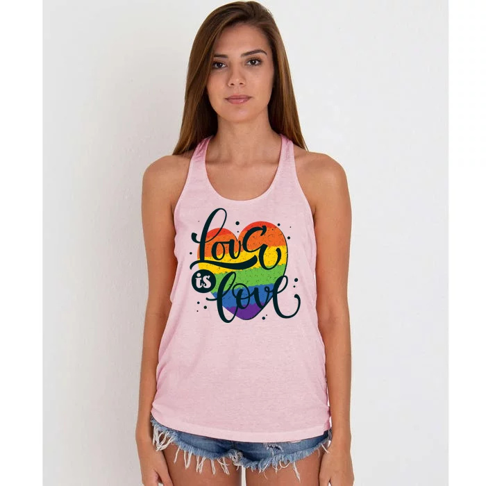 Love Is Love LGBT Pride Women's Knotted Racerback Tank