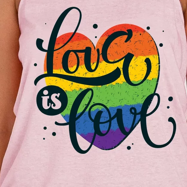 Love Is Love LGBT Pride Women's Knotted Racerback Tank