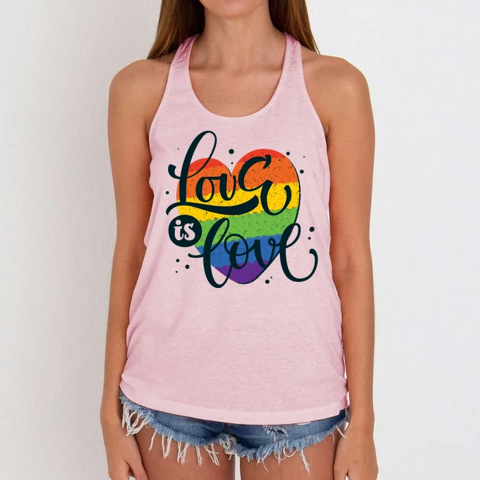 Love Is Love LGBT Pride Women's Knotted Racerback Tank