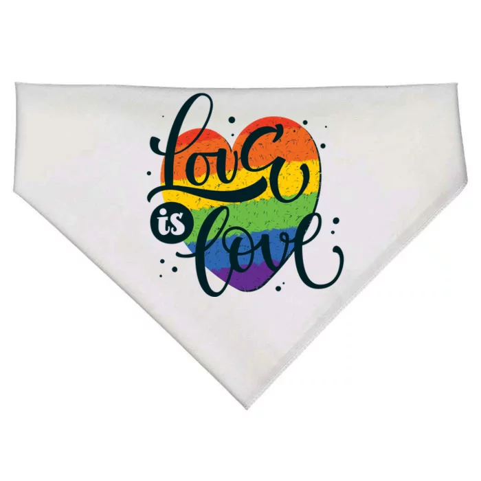 Love Is Love LGBT Pride USA-Made Doggie Bandana