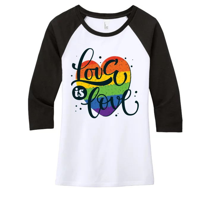 Love Is Love LGBT Pride Women's Tri-Blend 3/4-Sleeve Raglan Shirt