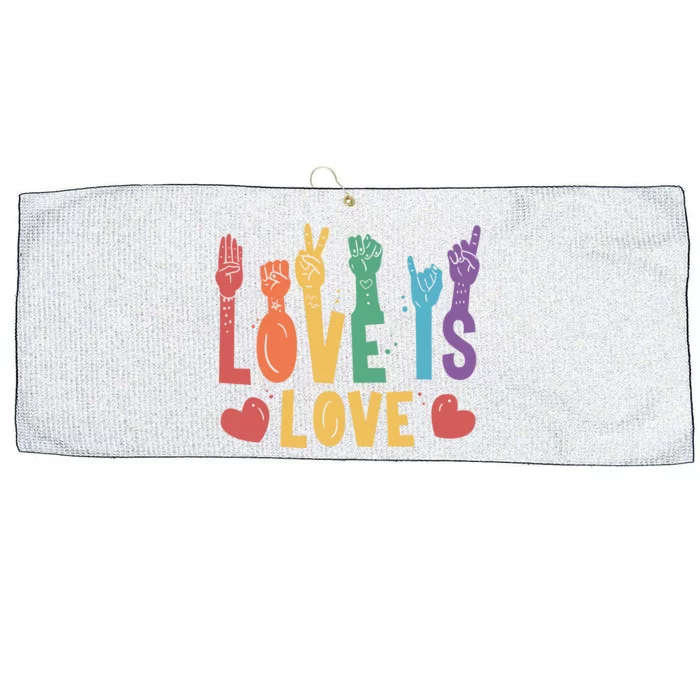 Love Is Love Hand Pride Large Microfiber Waffle Golf Towel