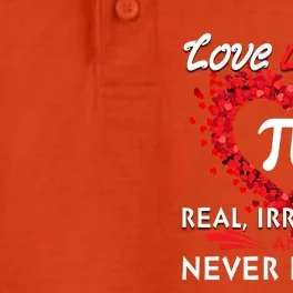 Love Is Like Pi Never Endingcool Giftvalentine Math Teacher Student Gift Dry Zone Grid Performance Polo