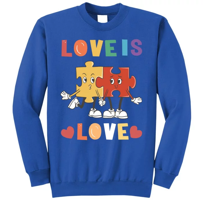 Love Is Love Puzzle Partner Look Design Meaningful Gift Tall Sweatshirt