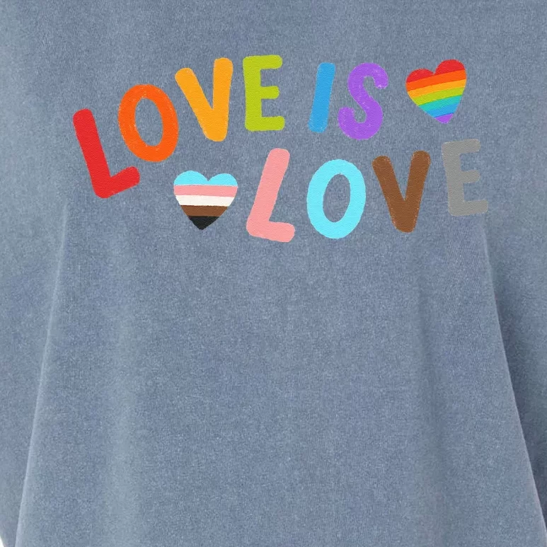 Love Is Love Pride Month LGBTQ Peace No Hate Classic Garment-Dyed Women's Muscle Tee