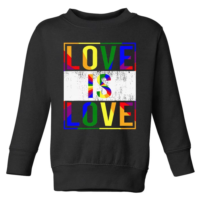 Love Is Love Pride Month LGBT Straight Or Love Is Love Pride Toddler Sweatshirt