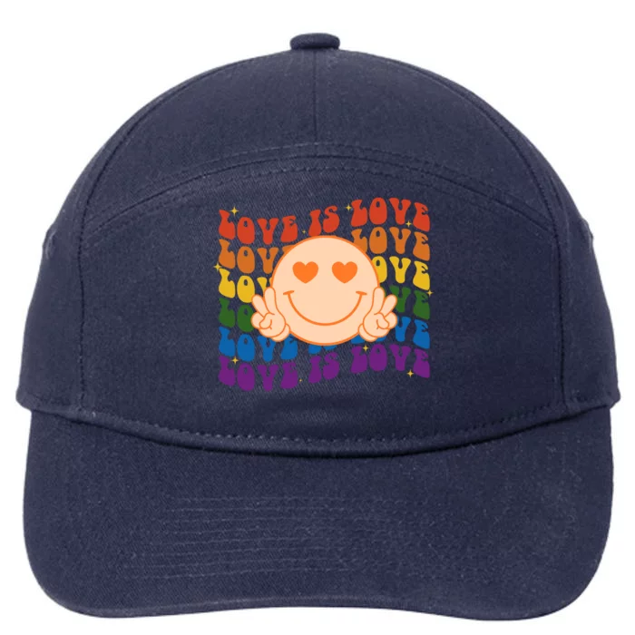 Love Is Love Colorful Hippie Smile Peace 7-Panel Snapback Hat