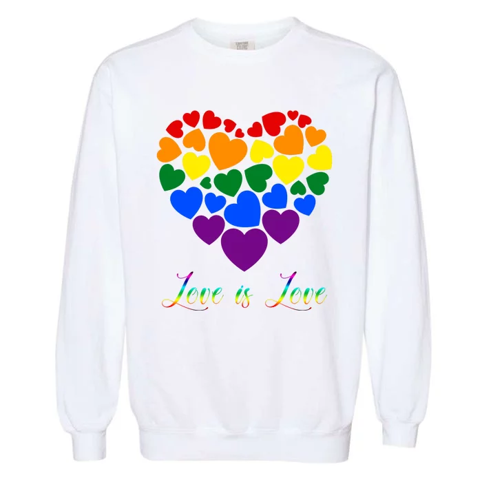 Love Is Love Pride Heart Garment-Dyed Sweatshirt