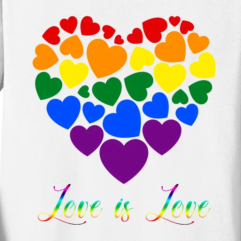 Love Is Love Pride Heart Kids Long Sleeve Shirt