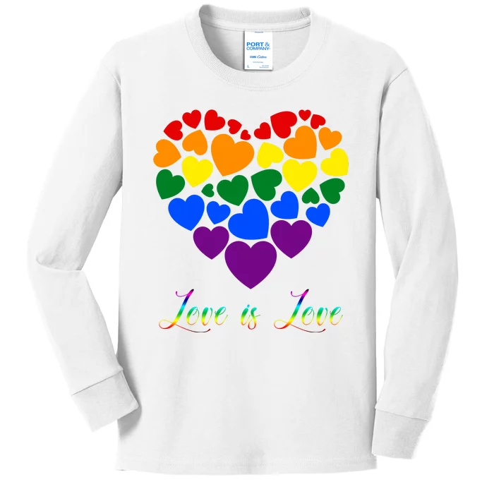 Love Is Love Pride Heart Kids Long Sleeve Shirt