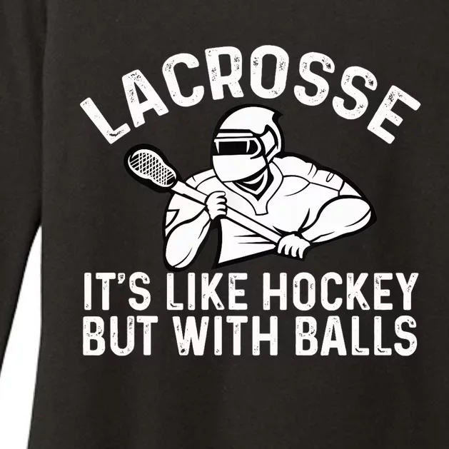 Lacrosse is like hockey but with balls Womens CVC Long Sleeve Shirt