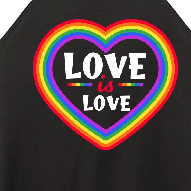 Love Is Love Lgbt Pride Graphic Women’s Perfect Tri Rocker Tank