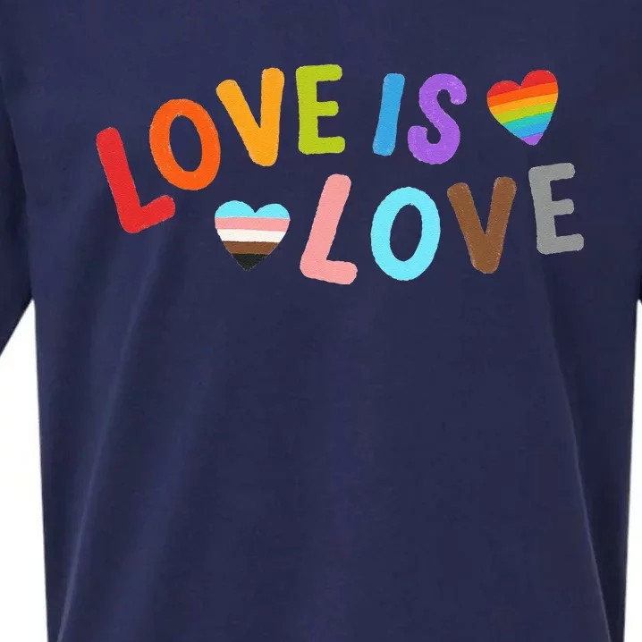 Love is Love Pride Month LGBTQ Peace No Hate Classic Sueded Cloud Jersey T-Shirt