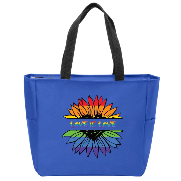 Love Is Love Rainbow Pride Graphic Zip Tote Bag