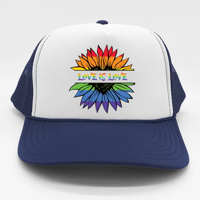 Love Is Love Rainbow Pride Graphic Trucker Hat