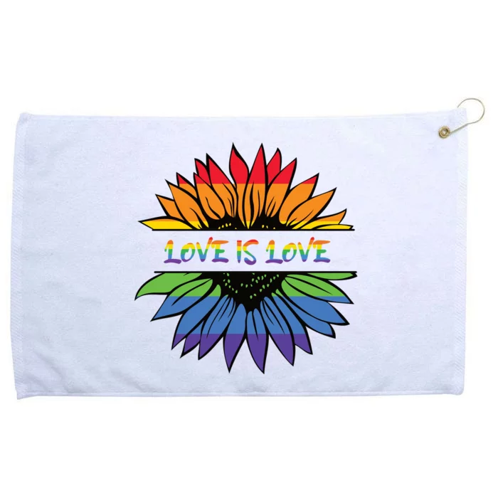 Love Is Love Rainbow Pride Graphic Grommeted Golf Towel