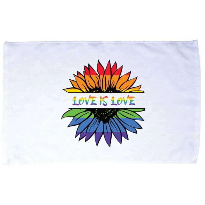 Love Is Love Rainbow Pride Graphic Microfiber Hand Towel