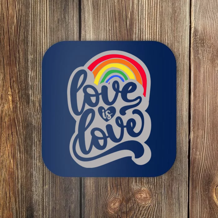 Love Is Love Pride Rainbow Retro Coaster