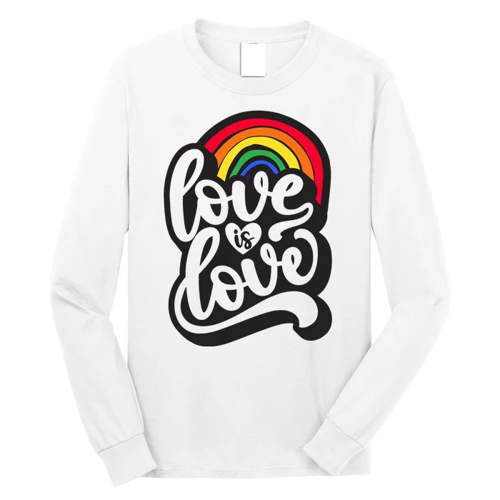 Love Is Love Pride Rainbow Retro Long Sleeve Shirt