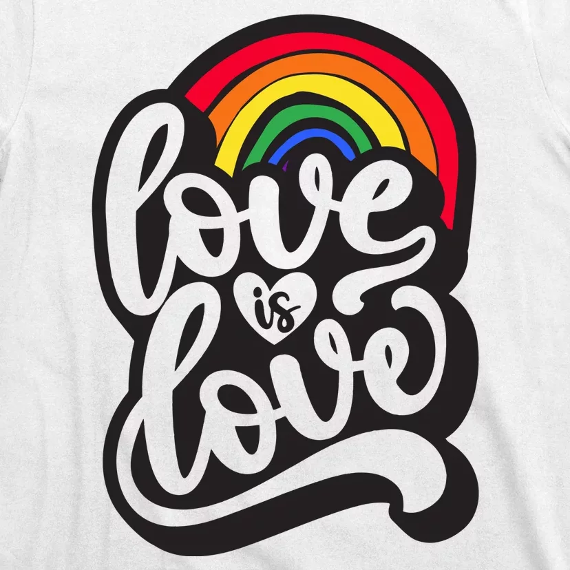 Love Is Love Pride Rainbow Retro T-Shirt