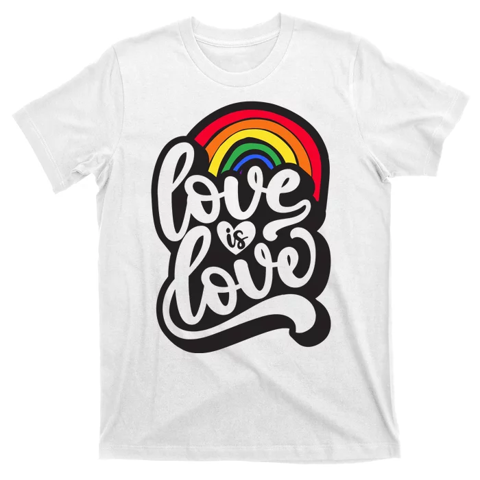 Love Is Love Pride Rainbow Retro T-Shirt