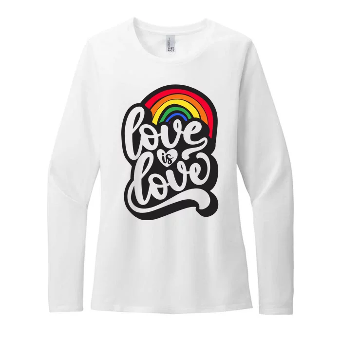 Love Is Love Pride Rainbow Retro Womens CVC Long Sleeve Shirt