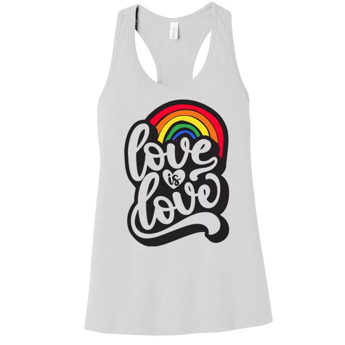 Love Is Love Pride Rainbow Retro Women's Racerback Tank