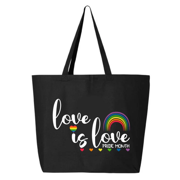 Love Is Love Pride Month Rainbow Heart 25L Jumbo Tote