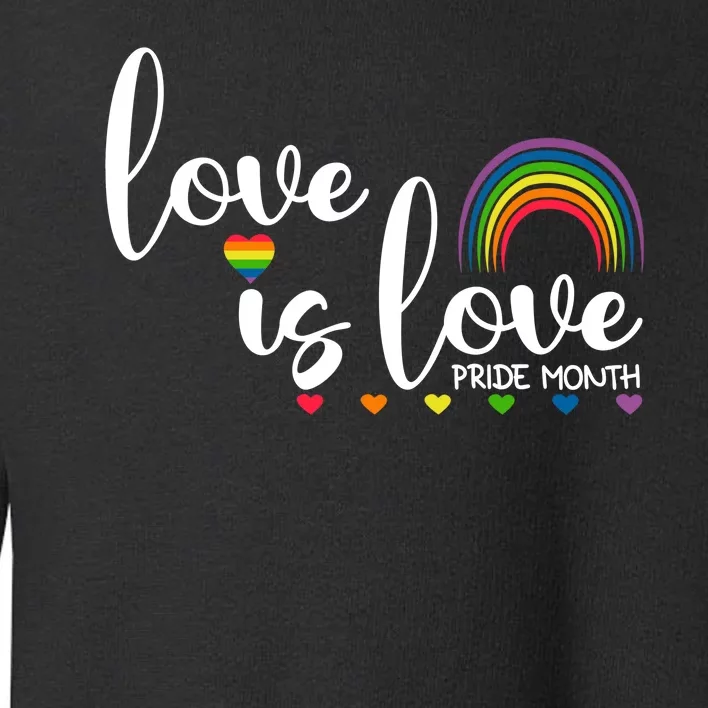 Love Is Love Pride Month Rainbow Heart Toddler Sweatshirt