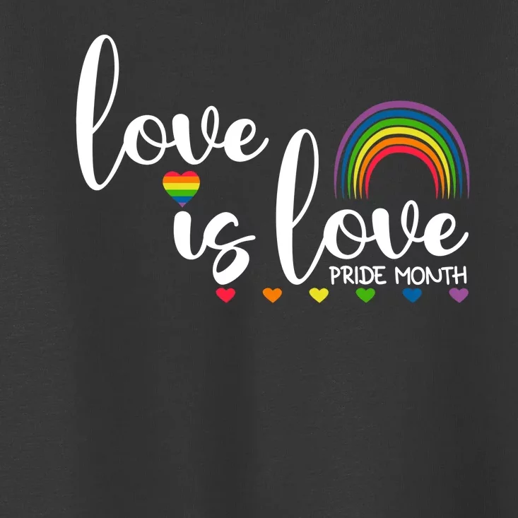 Love Is Love Pride Month Rainbow Heart Toddler T-Shirt