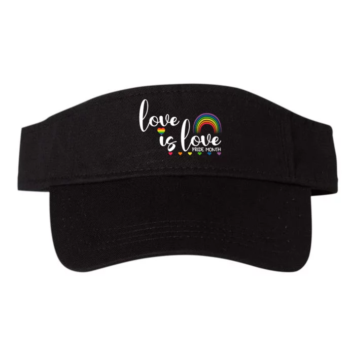 Love Is Love Pride Month Rainbow Heart Valucap Bio-Washed Visor