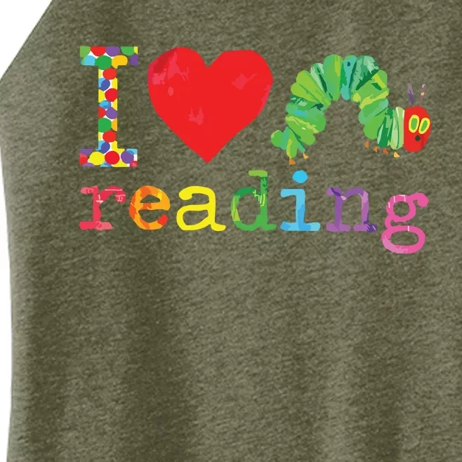 Librarian I Love Reading Hungry Caterpillar Teacher Women’s Perfect Tri Rocker Tank