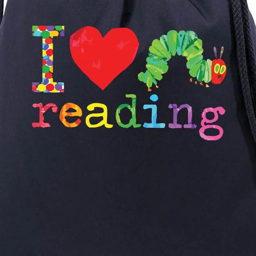 Librarian I Love Reading Hungry Caterpillar Teacher Drawstring Bag