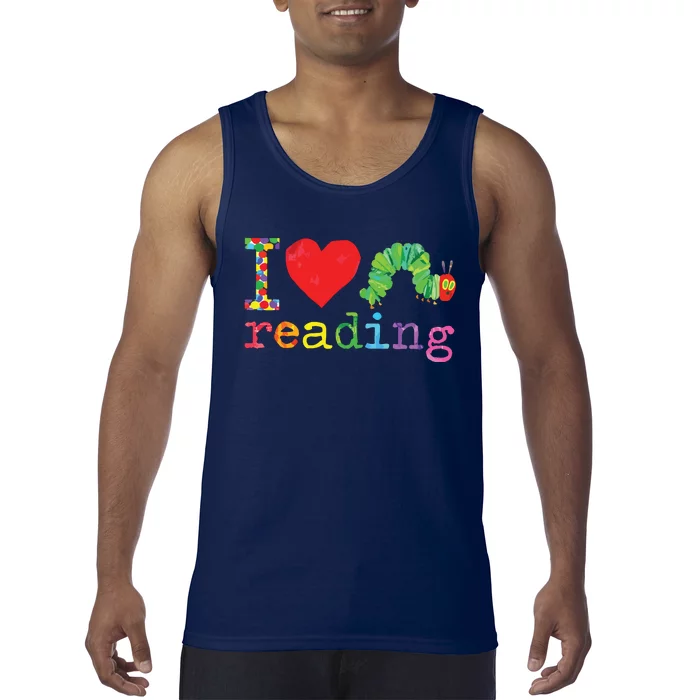 Librarian I Love Reading Hungry Caterpillar Teacher Tank Top