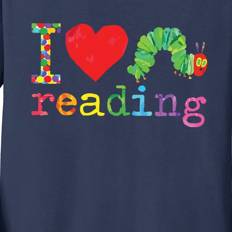 Librarian I Love Reading Hungry Caterpillar Teacher Kids Long Sleeve Shirt